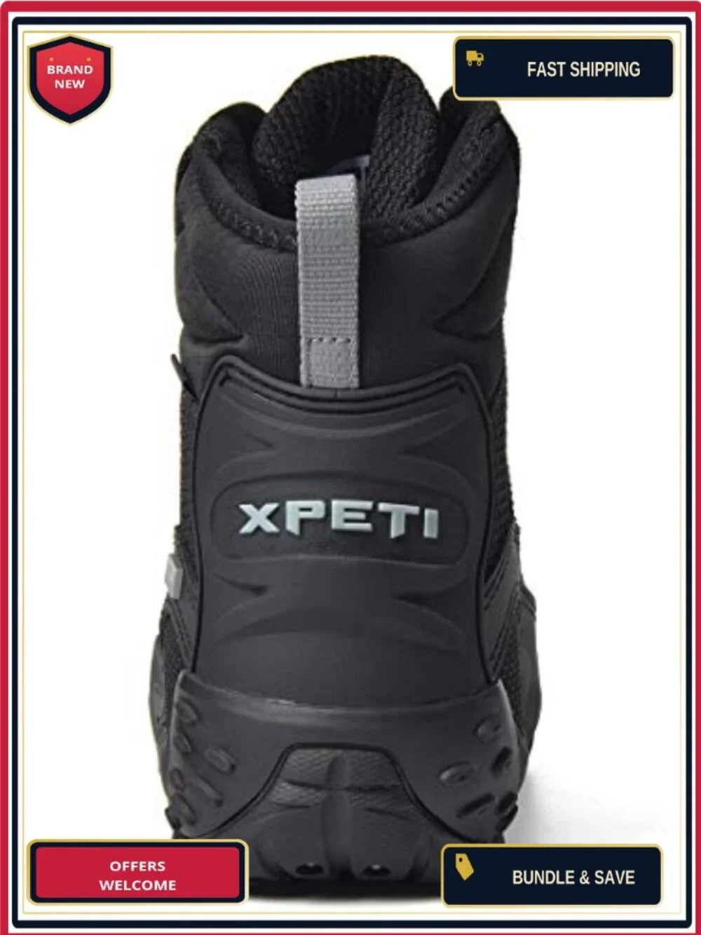 Waterproof Hiking Boots Non Slip Ankle High Durable Rubber Sole Lace Up